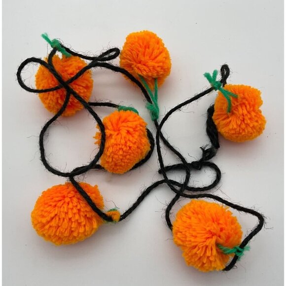 Halloween Boo! Banner & Trick or Treat Garland with Orange Pom Accents Set - Picture 4 of 6